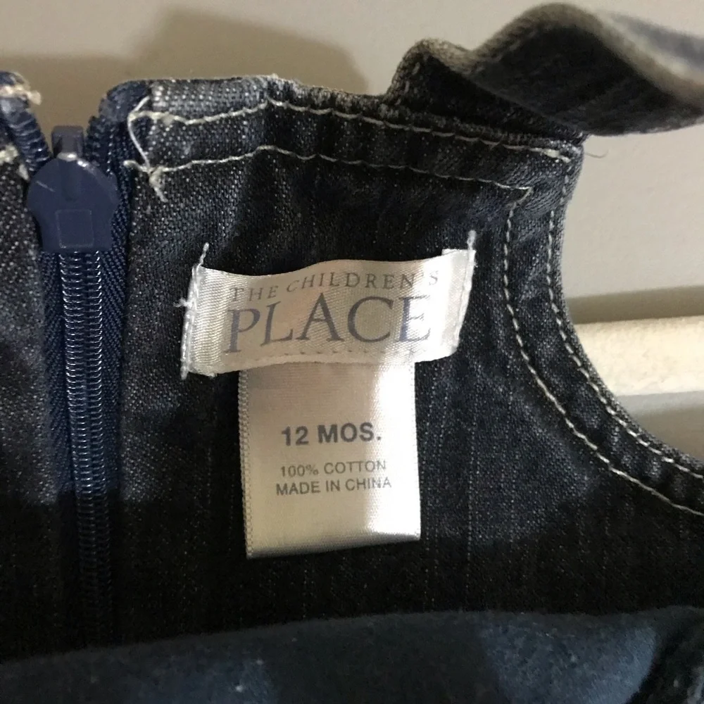 Baby Girl Dresses Sz 12-18 months 1 Blue Denim Overall Dress 1 Red w/ Lady Bugs - Picture 5 of 5